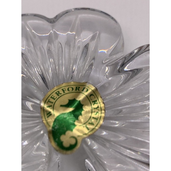 Waterford Crystal Lucky Shamrock Clear Collectible Hand Cooler Paperweight - Picture 4 of 10